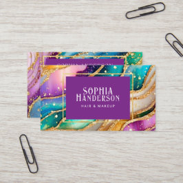 Chic Sparkly Glitter Gouden Regenboog Agaat Glamou Visitekaartje