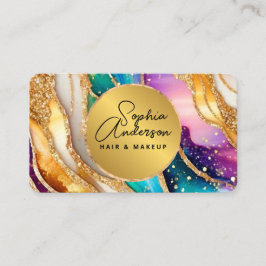 Chic Sparkly Glitter Gouden Regenboog Agaat Glamou Visitekaartje