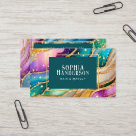 Chic Sparkly Glitter Gouden Regenboog Agaat Glamou Visitekaartje