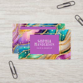 Chic Sparkly Glitter Gouden Regenboog Agaat Glamou Visitekaartje