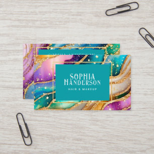 Chic Sparkly Glitter Gouden Regenboog Agaat Glamou Visitekaartje