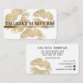 Chic Sparkly Gold Glitter Lips Make-up Artist Visitekaartje (Voorkant / Achterkant)