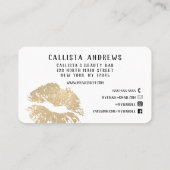 Chic Sparkly Gold Glitter Lips Make-up Artist Visitekaartje (Achterkant)