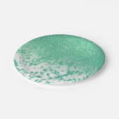 Chic Sparkly Mermaid Green Glitter Marble Ombre Papieren Bordje (Gekanteld)