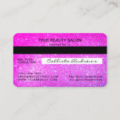 Chic Sparkly Neon Paarse Glitter Credit Logo Visitekaartje (Achterkant)