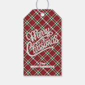 Chic Sparkly Plaid Christmas  Cadeaulabel (Voorkant)