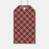 Chic Sparkly Plaid Christmas  Cadeaulabel (Achterkant)
