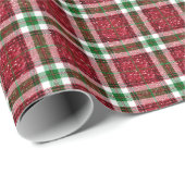 Chic Sparkly Plaid Christmas Cadeaupapier (Rol Hoek)