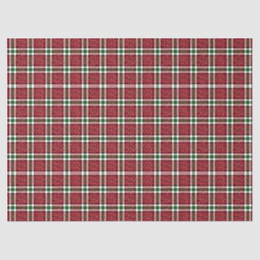 Chic Sparkly Plaid Christmas  Tissuepapier (Voorkant)