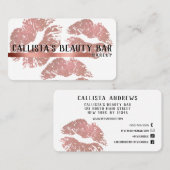 Chic Sparkly Roos Gouden Glitter Lips Make-up Arti Visitekaartje (Voorkant / Achterkant)