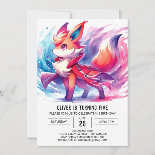 Chic Speelse Fox Verjaardag Kaart (Voorkant)