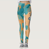 Chic Speelse Kleurrijke Giraffe Wild Savanna Safar Leggings (Voorkant)