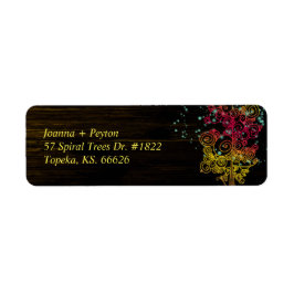 Chic Spiral Trees Rural Wedding Return Address Etiket