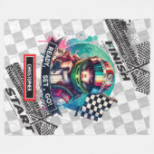 Chic Sport Auto Deken Little Racer Girl Verjaardag (Voorkant (Horizontaal))