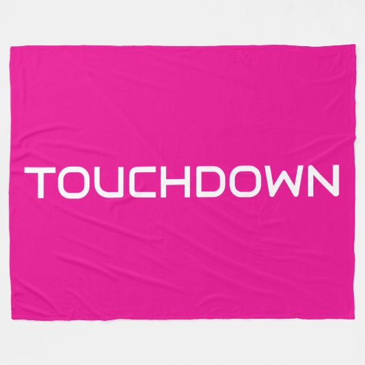 Chic Sportief TOUCHDOWN Moderne tekst op helder ro Fleece Deken (Voorkant (Horizontaal))
