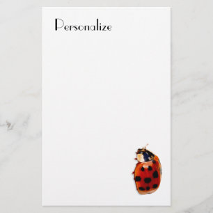 Chic Spoted Ladybug met naam Briefpapier