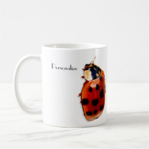 Chic Spoted Ladybug met naam Koffiemok