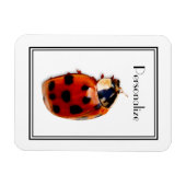 Chic Spoted Ladybug met naam Magneet (Horizontaal)