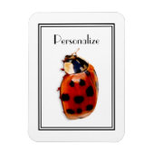 Chic Spoted Ladybug met naam Magneet (Verticaal)