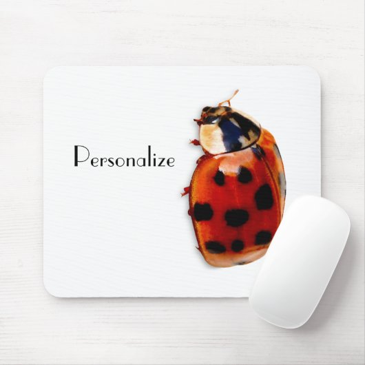 Chic Spoted Ladybug met naam Muismat (Met muis)
