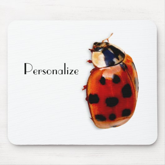 Chic Spoted Ladybug met naam Muismat (Voorkant)