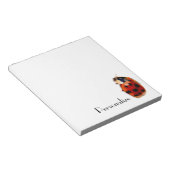 Chic Spoted Ladybug met naam Notitieblok (Schuin)