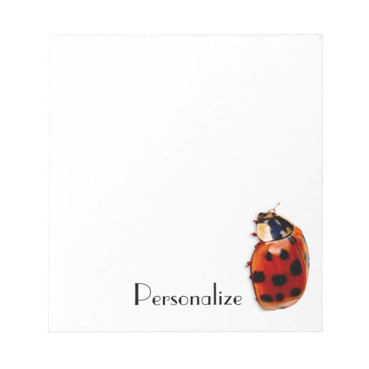 Chic Spoted Ladybug met naam Notitieblok (Voorkant)