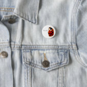 Chic Spoted Ladybug met naam Ronde Button 3,2 Cm (In situ)