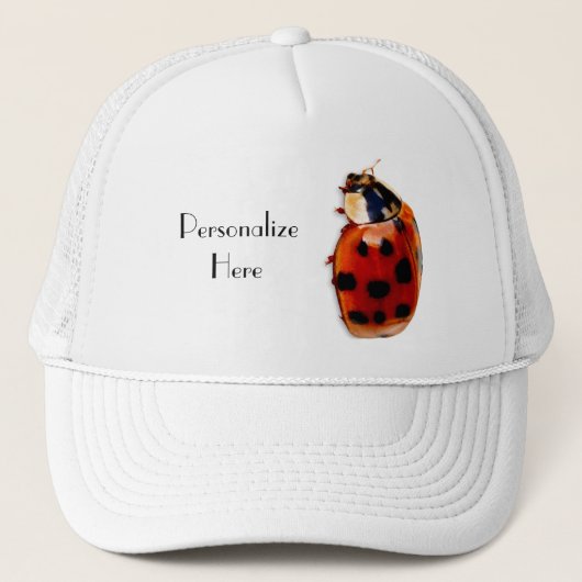 Chic Spoted Ladybug met naam Trucker Pet (Voorkant)