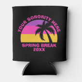 Chic Spring Break Party warmroze zwarte band Blikjeskoeler (Voorkant)