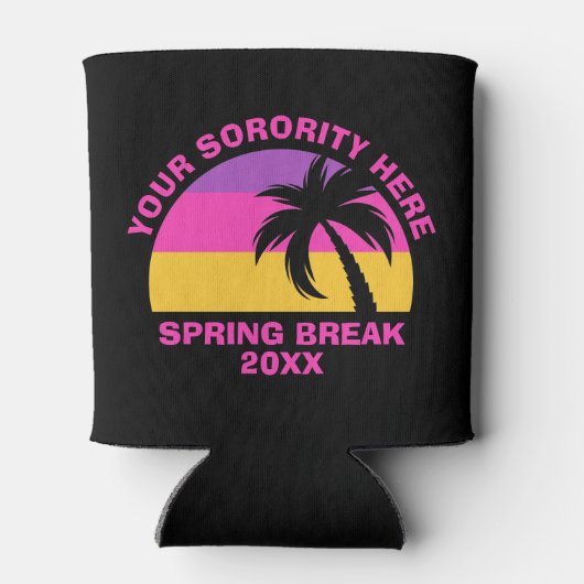 Chic Spring Break Party warmroze zwarte band Blikjeskoeler (Achterkant)