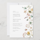 Chic Spring Delicate Ppress Florals Wedding Kaart (Voorkant)