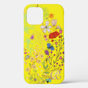 Chic Spring Flower Colorful and Monogram Hoesje-Ma Case-Mate iPhone Case