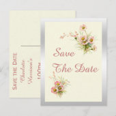 Chic Spring Flowers 100e verjaardag Bewaar de datu Aankondigingskaart (Voorkant / Achterkant)