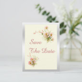 Chic Spring Flowers 21st Birthday Bewaar de datum Aankondigingskaart (Staand voorkant)