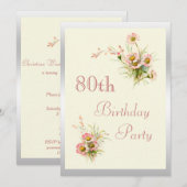 Chic Spring Flowers 80ste verjaardag Kaart (Voorkant / Achterkant)
