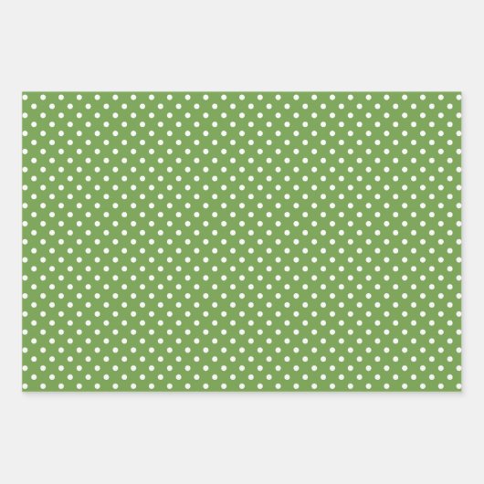 Chic Spring Forest Green Polka Dots Pattern Inpakpapier Vel (Voorkant 2)