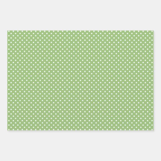 Chic Spring Forest Green Polka Dots Pattern Inpakpapier Vel (Voorkant)