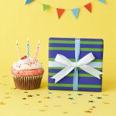 Chic Spring Green en Blue Stripes Wrapping Paper Cadeaupapier