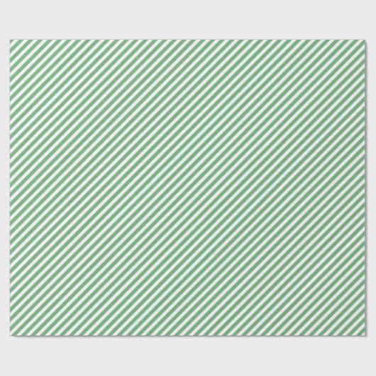 Chic Spring Mint Green White Stripes Pattern Cadeaupapier (Vlak)