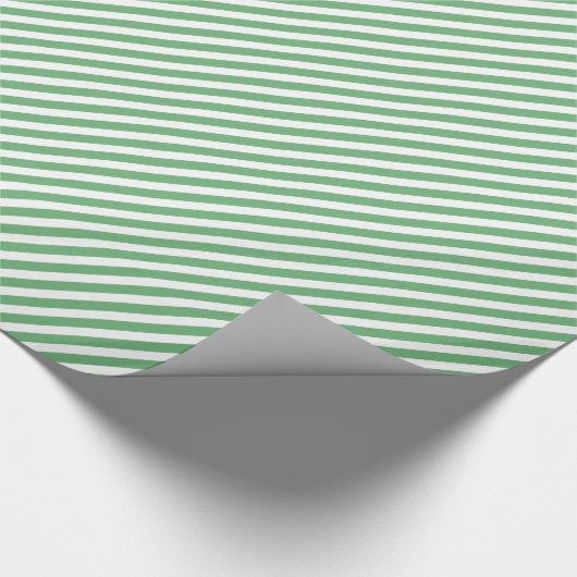 Chic Spring Mint Green White Stripes Pattern Cadeaupapier (Hoek)