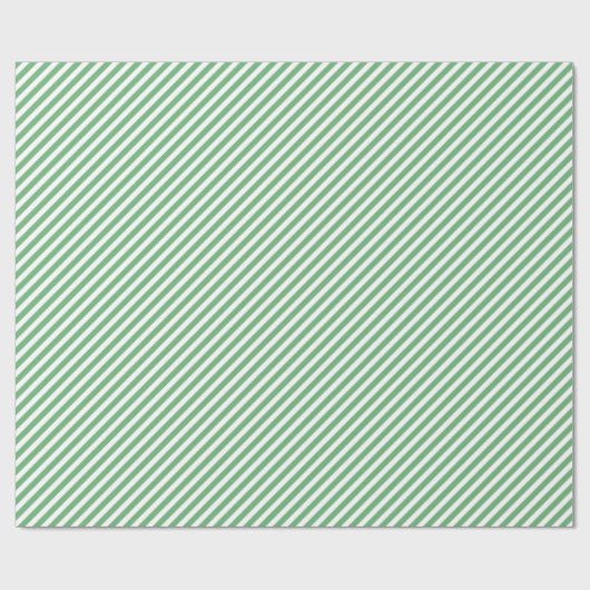 Chic Spring Mint Green White Stripes Pattern Cadeaupapier (Vlak)