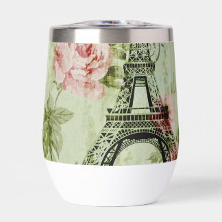 chic spring mint roze floral paris eiffel tower