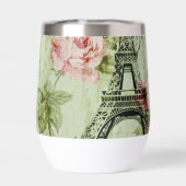 chic spring mint roze floral paris eiffel tower (Achterkant)
