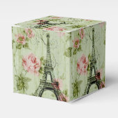 chic spring mint roze floral paris eiffel tower bedankdoosjes (Voorkant Zijde)