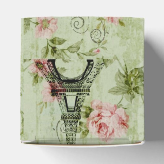 chic spring mint roze floral paris eiffel tower bedankdoosjes (Bovenkant)