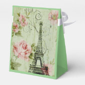 chic spring mint roze floral paris eiffel tower bedankdoosjes (Achterkant)