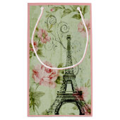chic spring mint roze floral paris eiffel tower klein cadeauzakje (Achterkant)