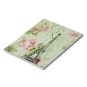 chic spring mint roze floral paris eiffel tower notitieblok (Linkerzijde)