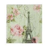 chic spring mint roze floral paris eiffel tower notitieblok (Voorkant)